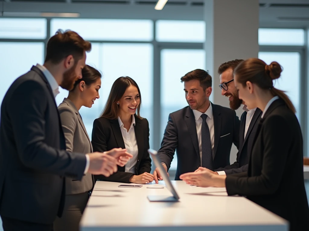 Skyxaronwrozelon team members in showroom