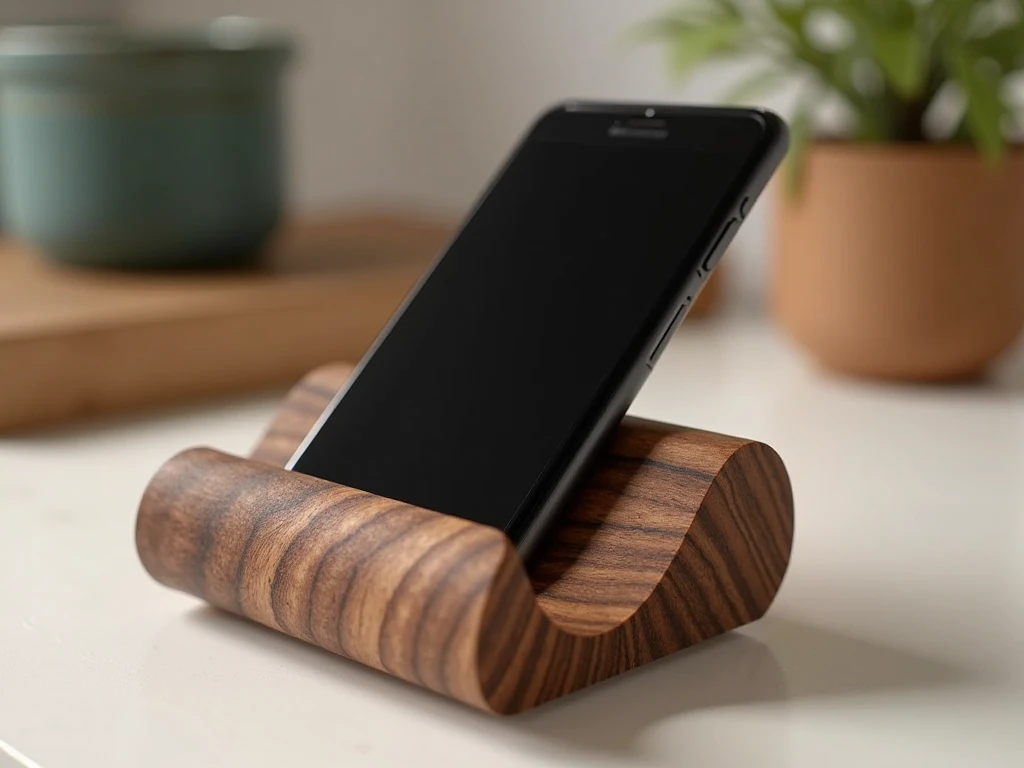 Walnut Wood Stand with natural grain patterns