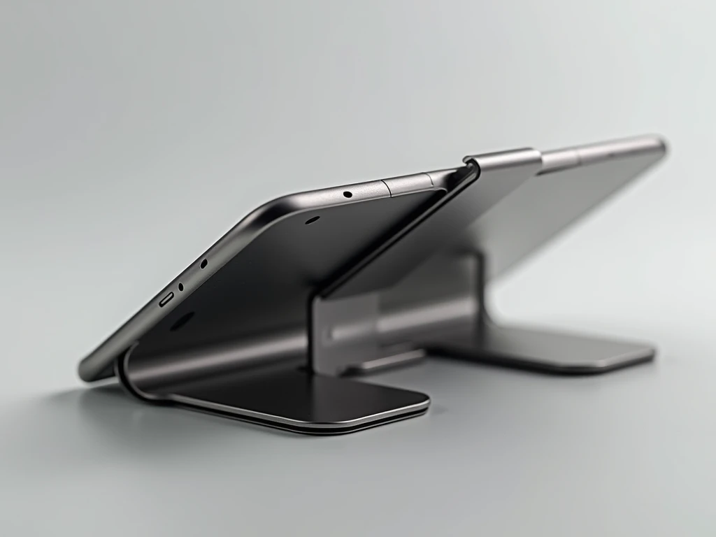 Close-up of precision engineering details on phone stand